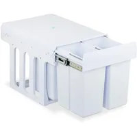 Relaxdays Einbaumülleimer, 4 Fächer, 4 x 8l, HBT: 35,1x34,3x48