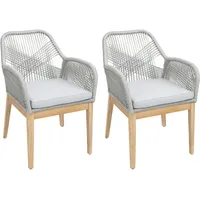 Mendler 2er-Set Gartenstuhl HWC-H56b, Sessel Outdoor, wetterfest Seilgeflecht Rope