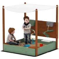 Aiyaplay Sandkasten Grün, Holz, 112.5x128x116 cm Outdoor Spielzeug, Sandkästen