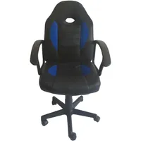 Hti-Living Junior Drehstuhl Kunstleder Schwarz-Blau