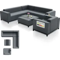 Juskys Gartenmöbel Lounge Sorano Anthrazit