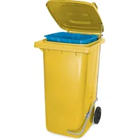 BRB-Lagertechnik Müllbehälter mit Fußpedal u. Klemmring, 240 Liter, gelb,