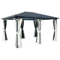 Brast Alu-Pavillon Premium 3,6x4,8m beige inkl. LEDs