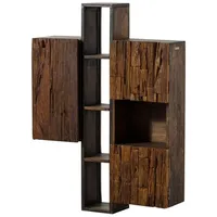 MASSIVMOEBEL24.DE - Hängeschrank Akazie / Altholz 85x26x118 braun lackiert