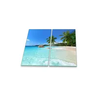 Decorwelt Herdabdeckplatte Abdeckung Ceranfeld Abdeckplatte Schneidebrett 2-Teilig 60x52 Meer