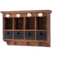 DESIGN DELIGHTS Wandregal, Natur, Holz, 60x43x16 cm, Wohnzimmer, Regale,