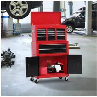 Homcom Werkstattwagen mit Werkzeugkasten Werkzeugwagen leer abschließbar mit 6