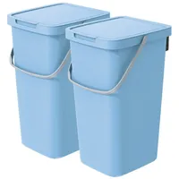 Vidaathome.de Mülleimer Q-SYSTEMA Abfalleimer-Set 2 x 25 Liter, Platzsparendes