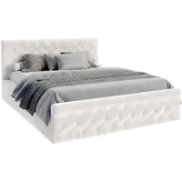 Fdm Polsterbett weiß Metall, Birke, Rechteckig, 90x200 cm Schlafzimmer,