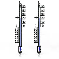 Bearware 2x Analoges Thermometer aus Metall, wetterfest Außenwetterstation (Messbereich