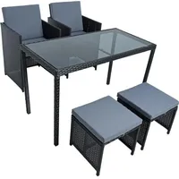 Estexo Sitzgruppe Gartenmöbel Set Rattanmöbel 4 Personen Polyrattan Gartenset