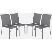 Sweeek 4er-Set stapelbare Gartenstühle aus Aluminium und Textilene,