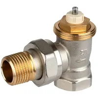 RESIDEO Thermostatventilkörper SX Messing vernickelt, Eck kurz, 1/2"