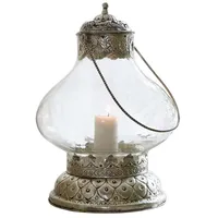 Loberon Laterne Kaela, orientalischer Stil, kunstvoll verziert, Langer eiserner