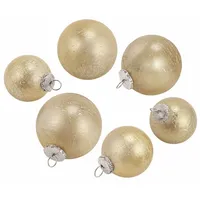 Loberon Weihnachtskugeln 6er Set Demerique, Mundgeblasen, Festliche Dekoration, Edler