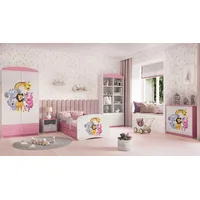 99rooms Dreams Motiv XIII Kinderzimmer-Set Weiß Rosa 80x180 cm