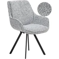 Beliani Esszimmerstuhl Bouclé schwarz/weiß