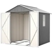 Thanaddo Metall Gerätehaus Gartenhaus mit Fenster & Satteldach, wetterfest