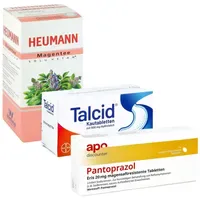 Apodiscounter Talcid + HEUMANN Magentee + Pantoprazol bei Sodbrennen