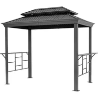 TOOLPORT BBQ Grillpavillon 2,8x1,8 m mit Stahldach Wasserdicht UV-beständig