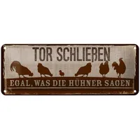Femer Blechschild Hinweis 27x10 cm Tor Schließen egal, was