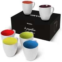 MiaMio - 6 x 350 ml Kaffeetassen/Kaffeebecher Set Außen