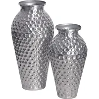 FineBuy FineBuy, Vase, Vase 2er Set Blumenvase Aluminium Amphore