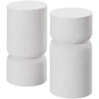 Tectake 2er Set Beistelltisch Amine, Chubby-Design, wetterfest, 28 x