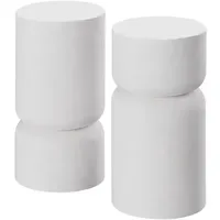 Tectake Beistelltisch Chubby-Design Weiß 28 x 54,5 cm
