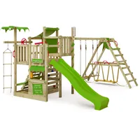 FATMOOSE Spielturm CrazyCoconut mit SurfSwing, Sandkasten und Rutsche –