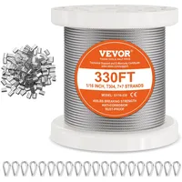Vevor Stahlseil Drahtseil Seil Draht 304 Edelstahl Ф1,59mmx100,6m, 2kN