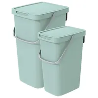 Vidaathome.de Mülleimer Q-SYSTEMA Abfalleimer-Set 12 Liter + 25 Liter,