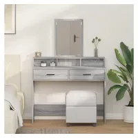 VidaXL Schminktisch mit Schubladen Grau Sonoma 100 x 41