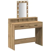 VidaXL Schminktisch mit Led-lichtern Artisan Eiche 100x41x140 cm