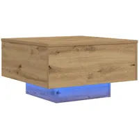 VidaXL Couchtisch mit LED-Leuchten Artisan Eiche 55x55x31 cm