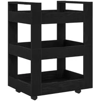 VidaXL Küchenwagen Schwarz Eiche 60x45x80 cm Holzwerkstoff