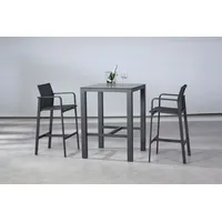 BEST Freizeitmöbel Gartenlounge-Hocker "Rhodos", grau (anthrazit), B:60,5cm H:110cm T:54cm,