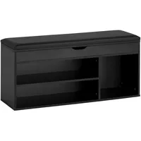 Wohnling Livetastic Schuhregal, Schwarz, Holzwerkstoff, 1 Fächer, 104x51x32 cm,