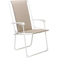 BEST Freizeitmöbel BEST Chiemsee Klappstuhl weiß/beige, 56x53x93cm