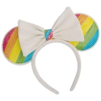 Loungefly x Disney Minnie Rainbow Pailletten-Ohren - Weiß