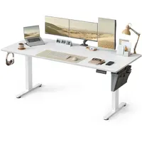 Songmics Höhenverstellbarer Schreibtisch 180 x 80 cm Wolkenweiß
