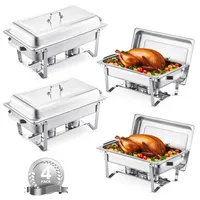 Vevor Chafing Dish Buffet-Set 4 Stk Edelstahl-Speisenwärmer mit 4