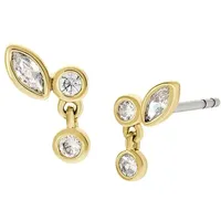 Fossil Ohrstecker ELLIS gelb gold Metall mit Zirkonia JA7290710