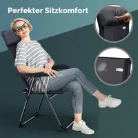 CASARIA Gartenstuhl 2er-Set Anthrazit Alu Klappbar