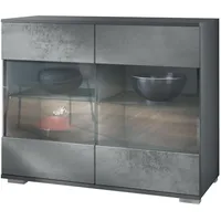 Vladon Kommode, Dunkelgrau, Holzwerkstoff, 92.5x75.5x35 cm, Wohnzimmer, Kommoden &