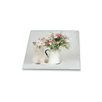Decorwelt Herdabdeckplatte Abdeckung Ceranfeld Abdeckplatte Schneidebrett 1-Teilig 60x52 Katze