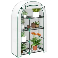 Outsunny Gewächshaus,, - 100Lx45Wx160Hcm - Weiß Metall, Kunststoff, 45x160x100