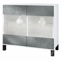 Vladon Kommode, Dunkelgrau, Holzwerkstoff, 92.5x84.5x35 cm, Wohnzimmer, Kommoden &