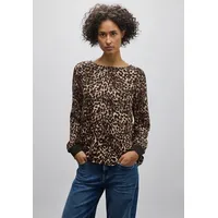 STREET ONE Damen, Bluse mit Leo-Muster - braun