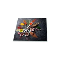 Decorwelt Herdabdeckplatte Abdeckung Ceranfeld Abdeckplatte Schneidebrett 1-Teilig 60x52 Gewürze